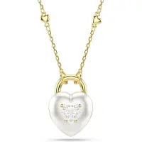 Swarovski Halsband guld / transparent / vit