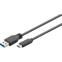 Pro USB 3.0 / USB Type-C Kabel - 0.5m - Svart