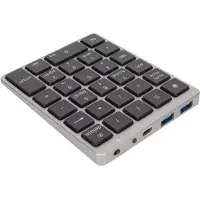 3d printing machine Numeriskt tangentbord Mini USB Uppladdningsbart Trådbundet 28 Tangenter Tunt Bärbart Aluminiumlegering Mörkgrått flerfärgad