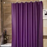 TOMTOP JMS Solid duschdraperi 6 x 6 FT Badkarsgardiner med 12 metallgenomföringar och krokar Vattentät PEVA violett