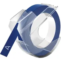 Dymo - Blå, glättat - Rulle (1 cm x 3,7 m) etiketter för bandspolar
