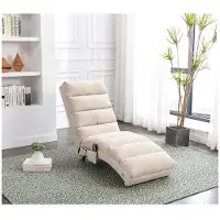 MUVOE Elektrisk massagestol - - Massagestol - Beige - 5 lägen - Linneklädsel beige