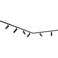 QAZQA Modernt skensystem med 6 spotlights svart 1-fas - Slimline Uzzy