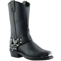 Grinders Svarta Cowboy Biker Boots för herrar - Eagle Hi
