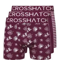 Crosshatch Herr Hovland Boxershorts (3-pack) (Plommon)