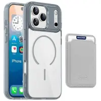 Mtp Products iPhone 17 Pro MagSafe-Skal med korthållare - Grå / Genomskinlig