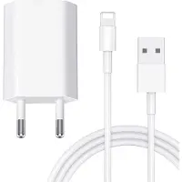 EF Connect Madream Laddare för iPhone, USB-nätladdare med laddningskabel, Universell väggadapter, Mini-laddare för iPhone 7/8/11/1