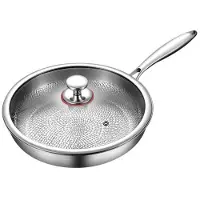 Mieshangle Titanium Stekpanna med Lock Repfri Stekpanna Non-Stick Hammrad Köksutrustning för Gas El Induktionsspisar Hälsosam Matlagning Essentiell E