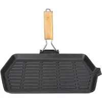 Cosy Homes 21x35 Grillpanna Hushåll Bärbar Vikbar Gjutjärn Non-stick Jämn Värmefördelning Biffstekpanna med L