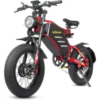 Electric Ride RZOGUWEX X7 Terräng Elcykel 1000W Motor 30AH Batteri Elcykel 20 Tum Terrängdäck Vuxen E-Mountainbike röd