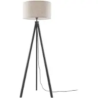 LINDBY Golvlampa Herry , Svart, Vardagsrum / matsal, Textil / tyger / siden, Skandinavisk, Golvlampa