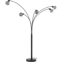 LINDBY Båglampa Braccio , Svart, Vardagsrum / matsal, Metall, Modern, Golvlampa
