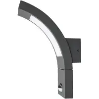 LUCANDE Utomhus vägglampa med rörelsesensor Juvia , Svart, Aluminium / grå / zink, Modern