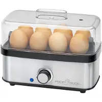 ProfiCook PROFI COOK äggkokare PC-EK 1275, svart / silver, 400 Watt upp till 8 ägg, omelett-/pochningsfunktion, hölje i rostfritt stål, - 1 st (501275)