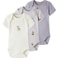 Name it Bodies k/ä - Noos - NbfBody - 3-pack - Lilac Marble/W/Je - - 56 - Body K/Ä