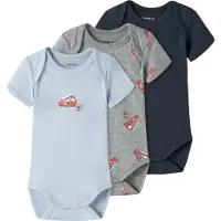 Name it Bodies k/ä - Noos - NbfBody - 3-pack - Grey Melange/W/Ca - - 2 år (92) - Body K/Ä