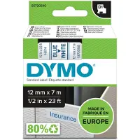 Dymo D1 Tape 12mm x 7m (blå på vit)