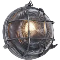 QAZQA Utomhusvägglampa silver rund IP44 - Noutica