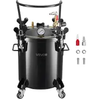 Vevor Tryckbehållare, 20 l kraftig tryckbehållare i stål med tre snabbkopplingar för hemmabruk, gör-det-själv, konstskapelser, tankar med stor diameter