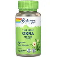 Solaray True Herbs, Okra, Veggiekapslar, 100 kapslar (400 mg per kapsel)