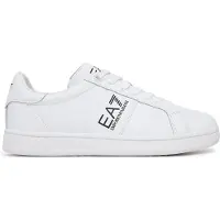 EA7 unisex. 7X000332_AF10848 Klassiska sneakers i läder, vita (44 2/3), Hud, Karta, Nyckelband, Casual