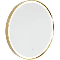 QAZQA Badrumsspegel koppar 50 cm inkl. LED 3-stegs dimbar med touch rund - Miral