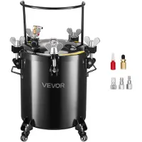 Vevor trycktank, 40 l kraftig trycktank i stål, med tre snabbkopplingar för hemmabruk, gör-det-själv, konstskapelser, tankar med stor diameter