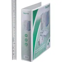 Leitz presentationsringpärm, A4 extra bred, vit, 4 D-ringmekanism, ryggbredd: 77 mm, ringdiameter: 50 mm (4287-00-01)