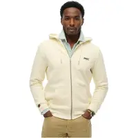 Superdry för män. M2014128E Essential Logo huvtröja med dragkedja i brutet vitt (L), Casual, Bomull