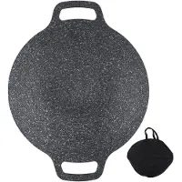 Vestidos Rund grillpanna i koreansk stil Aluminium Nonstick Beläggning av medicinsk sten Grillpanna för hemmet Kött 38cm / 14.96in