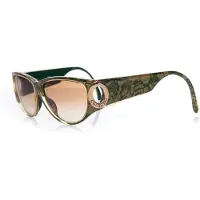 Dior Pre-owned Christian Dior Vintage solglasögon i grönt och guld.