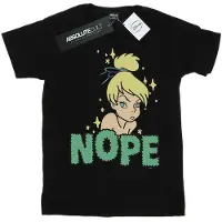 Disney Girls Tinker Bell Nope Cotton T-Shirt (Black)