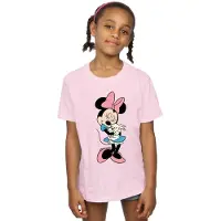 Disney Girls Minnie Mouse Bunny Hug Cotton T-Shirt (Baby Pink)