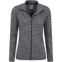 Mountain Warehouse Kvinnor/Barn Bend & Stretch Hel dragkedja Mellanlager (Svart)