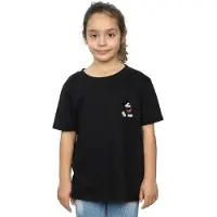 Disney Girls Mickey Mouse Kickin Retro Chest Cotton T-Shirt (Black)