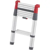 MUNK Günzburger Steigtechnik 115409 Eloxerat aluminium, Plast Teleskopstege med trappsteg Arbetshöjd (max.): 3400 mm