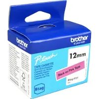 Brother Btag-P31 | svart text - rosa märkband | 12mm x 4m (original)