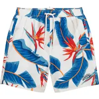 Superdry för män. M3010232A Återvunnen baddräkt med hawaiimönster vit (M), Strandkläder, Återvunnen polyester, Hållbar