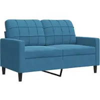 vidaXL 2-sitssoffa blå 120 cm sammet