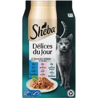 Sheba Délices du Jour med tonfisk, lax och vitfisk i gelé våtfoder katt (påsar 50 g)