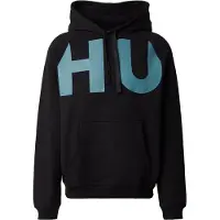 HUGO Sweatshirt 'Nalfhood' petrol / svart