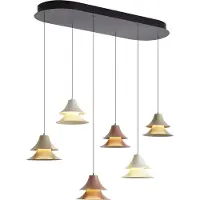 QAZQA Pendellampa flerfärgad inkl. LED dimbar 6-ljus Easylift - Witch