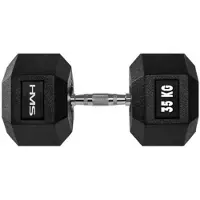 HMS hex-dumbbell Hex Pro gummerad, 1 x 35 kg