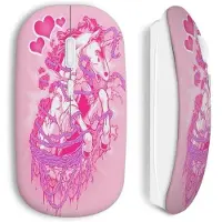 CAPACHEAP Souris sans fil Pink licorne