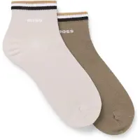 BOSS Two-pack of short socks with signature-stripe cuffs