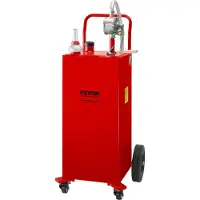 Vevor 30-gallons bränslebehållare, bensintank och 4 hjul, med manuell överföringspump, bensin- och dieselbehållare för bilar, gräsklippare, fyrhjulingar, båtar, mer, röd