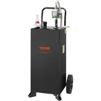 Vevor 30-gallons bensinbehållare, bränsletank med hjul, bärbar bränslebehållare med manuell överföringspump, bensin- och dieselbehållare för bilar, gräsklippare, fyrhjulingar, båtar, mer, svart