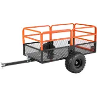 Vevor Trädgårdsvagn, 28 kubikfot och 800 kg, ATV UTV-vagn, Dragbar ståltippvagn, Avtagbar bakpanel, Kraftiga dragbara trädgårdsvagnar för gräsklippare, traktor, trädgårdsavfall