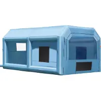 Vevor uppblåsbar lackbox, 21 x 13,5 x 9,8 fot uppblåsbar sprutbox, med 1100 W kraftfullt blås- och luftfiltersystem, bärbar billackbox för medelstora fordon, stor möbelmålning