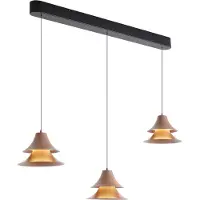 QAZQA Pendellampa svart med mocka inkl. LED 3-stegs dimbar 3-ljus Easylift - Witch